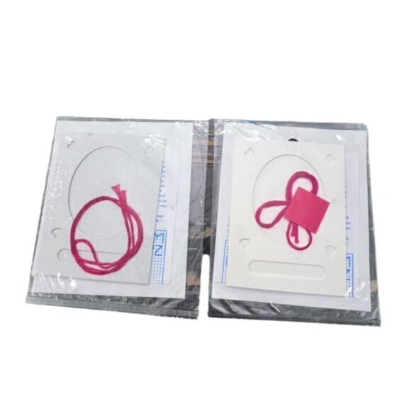 Lot of 2 Crafty Memory Card Cross Stitch Wallet Size Photos Gifts Personalize - Picture 3 of 4